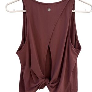 Yogalicious Burgundy Twist Back Tank Top